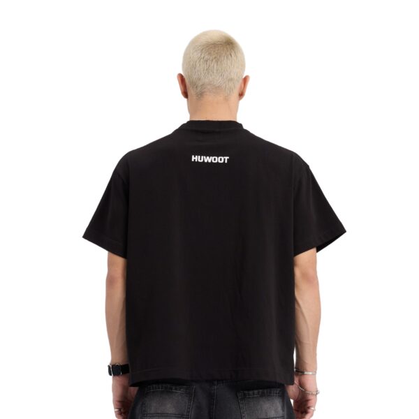 "HOI CHAO" Boxy T-shirt | Black - Hình ảnh 6